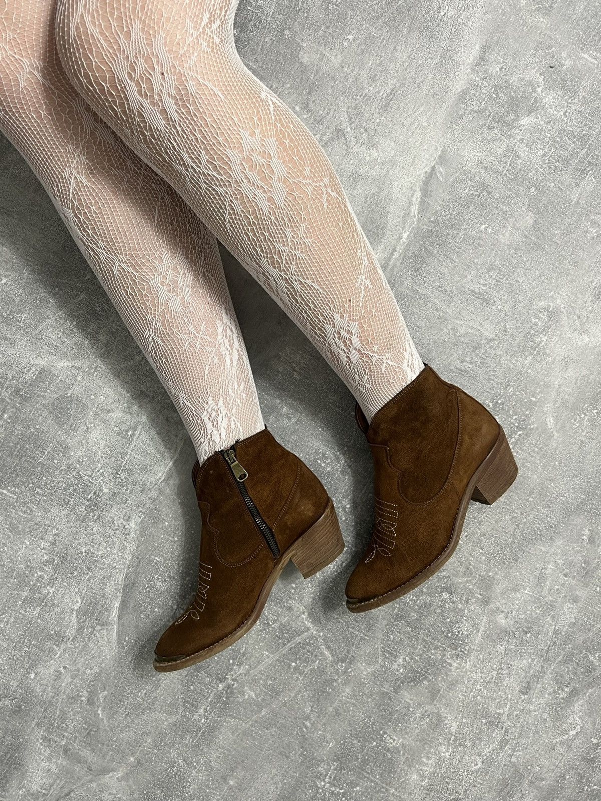 Vintage Boots Suede Leather lavorazione artigiana made in Italy Size US 6 / IT 36 - 3 Thumbnail