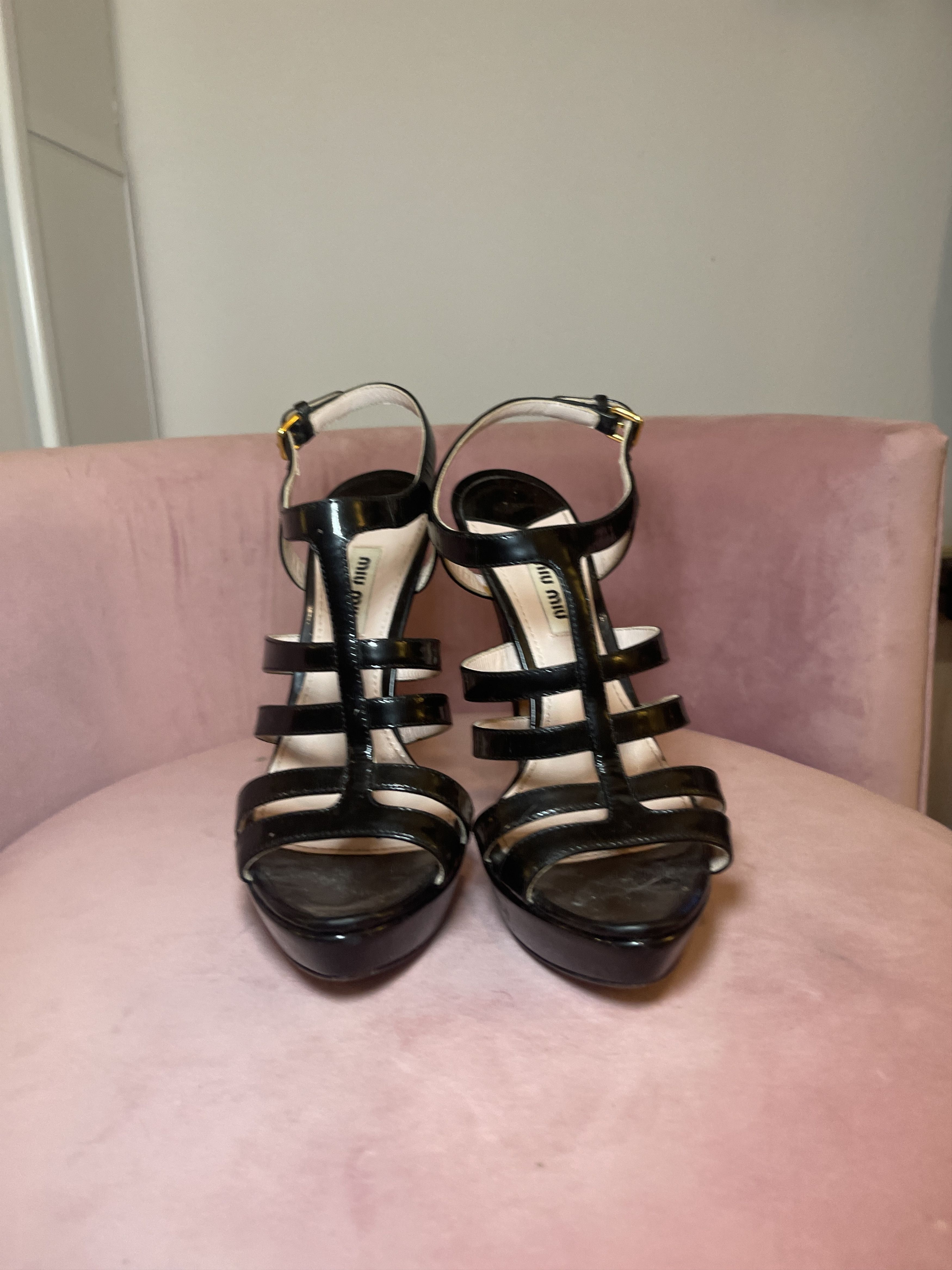 Miu Miu miu miu strappy black heels size 37 / 7 Size US 7 / IT 37 - 6 Thumbnail