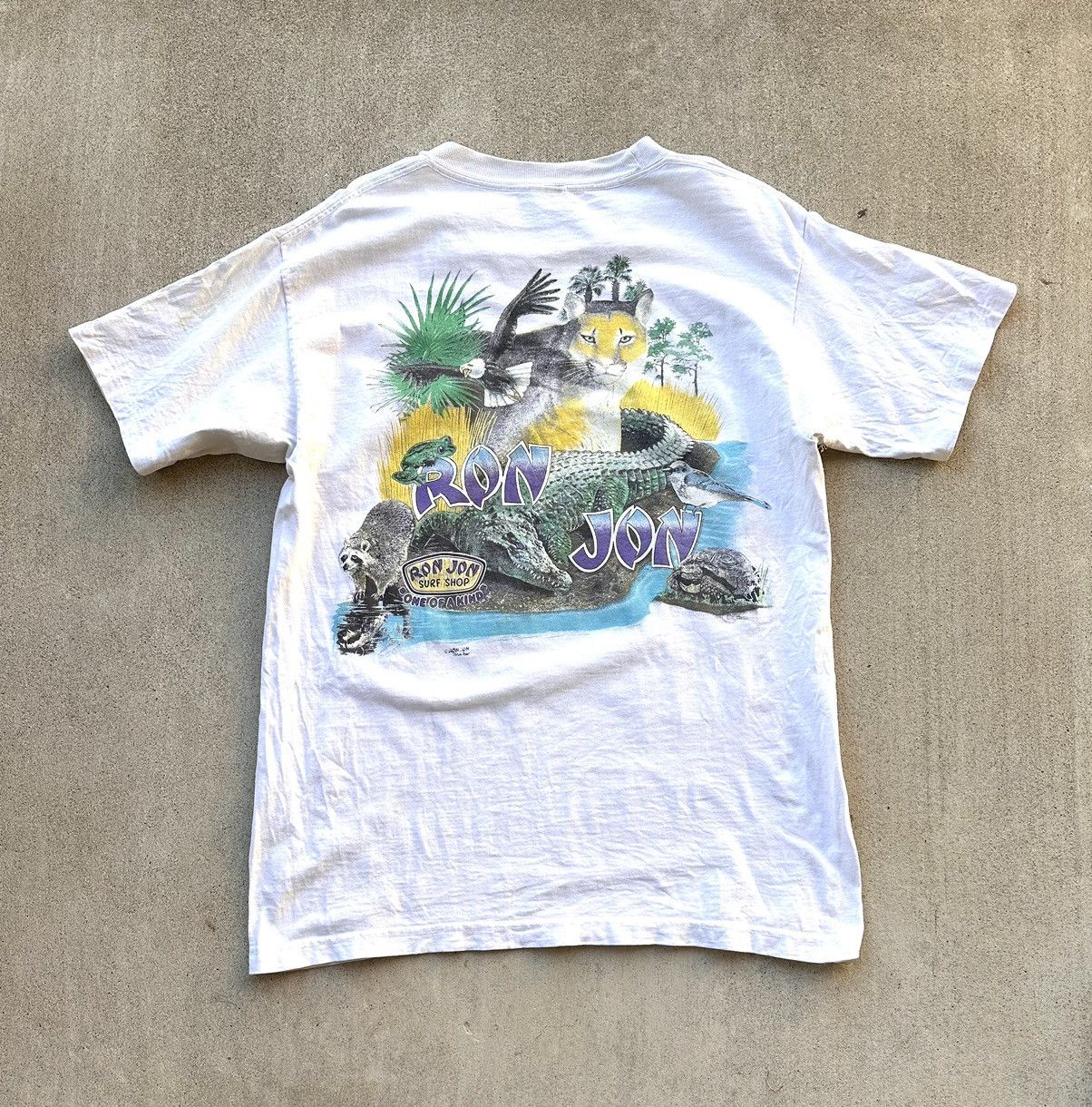 Ron Jon Surf Shop × Vintage Vintage Ron Jons Surf Shop Animal Tee Single Stitch Size US L / EU 52-54 / 3 - 2 Thumbnail