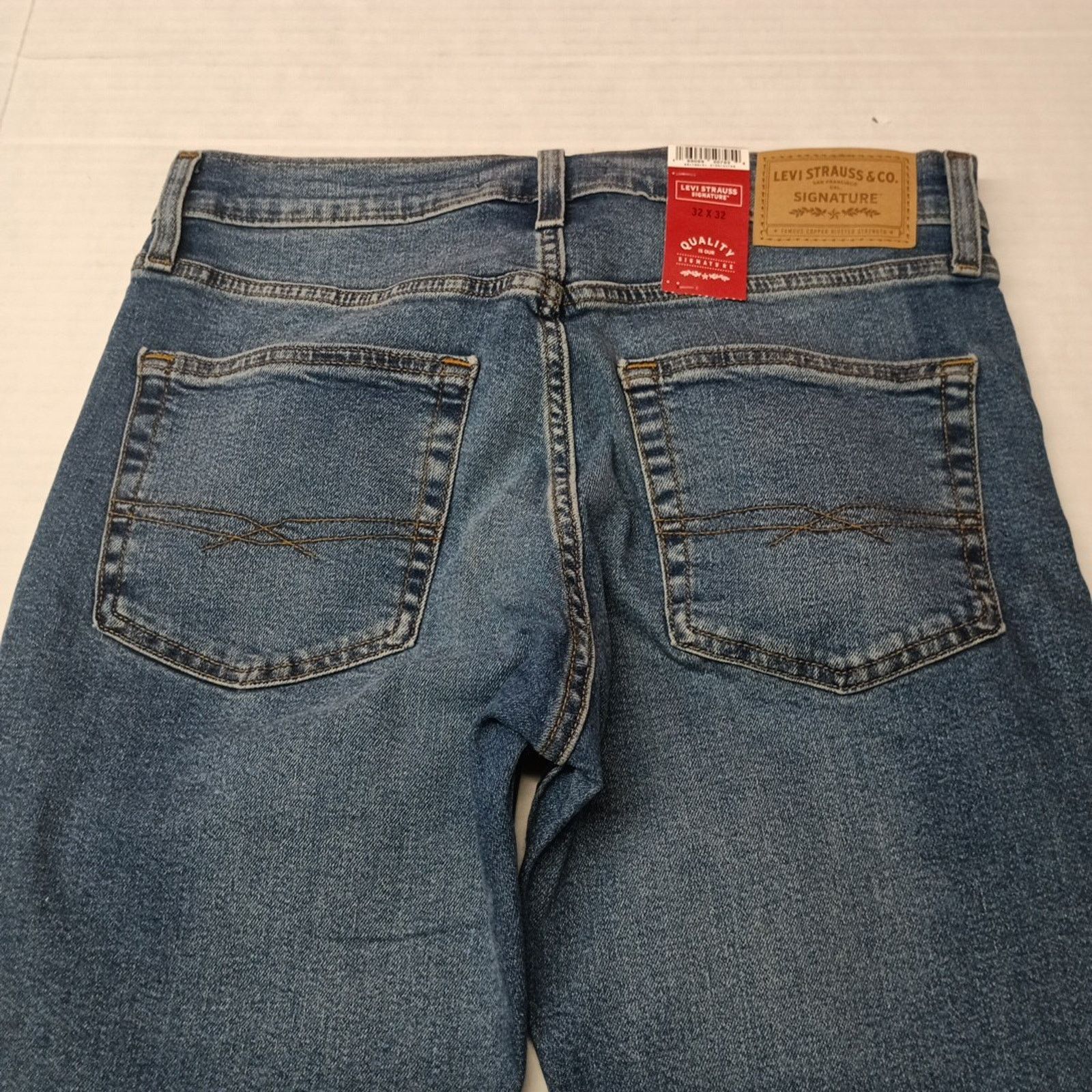 Levi's Signature by Levi Strauss Slim Fit Jeans Men's 32x32 Blue Size US 32 / EU 48 - 9 Thumbnail