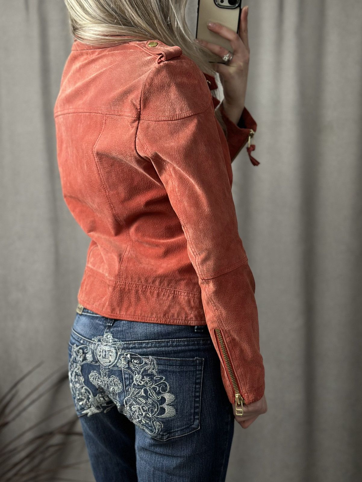 Just Cavalli Vintage Leather Suede Jacket Avantgarde Diesel Cropped Y2k Size M / US 6-8 / IT 42-44 - 11 Thumbnail