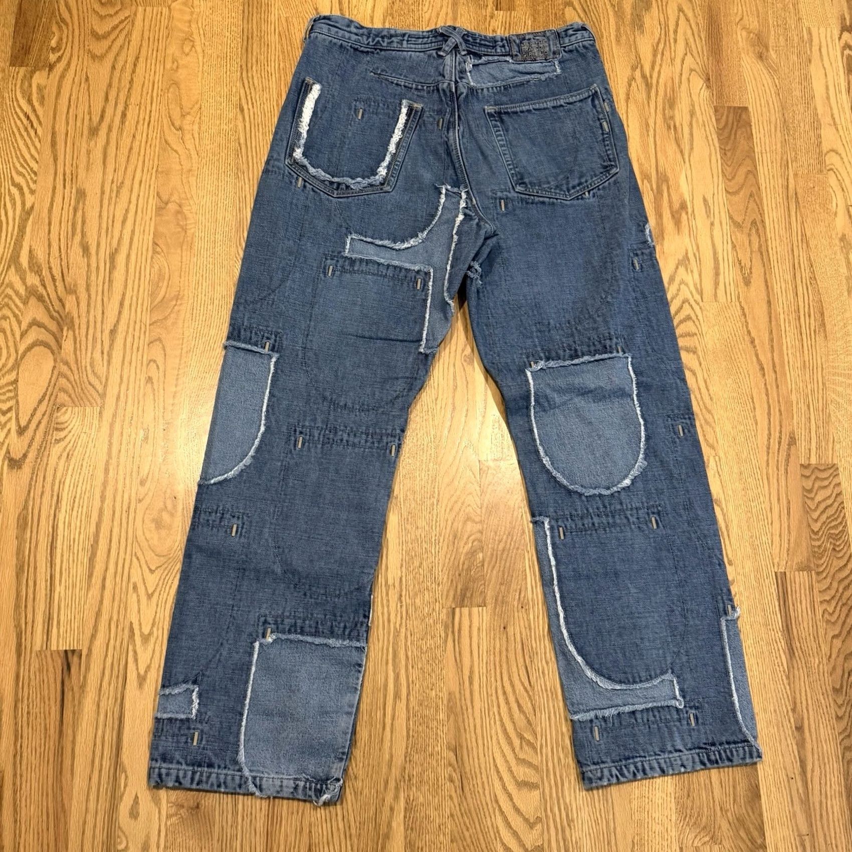 Denime VINTAGE Girbaud Denim Jeans Men’s 36 34x32.5 Patchwork Wide-Leg 90s Hip Hop Vintage Baggy Size US 36 / EU 52 - 2 Thumbnail