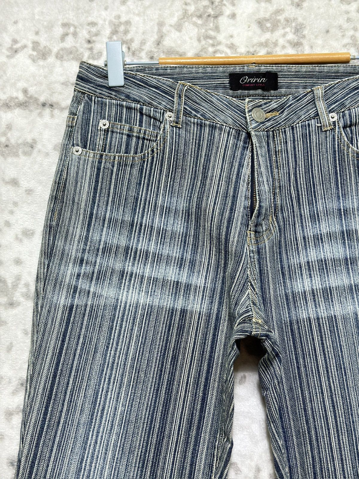Japanese Brand Japanese Oririn Hickory Stripe Bootcut Archive Denim Jeans Size US 29 - 4 Thumbnail