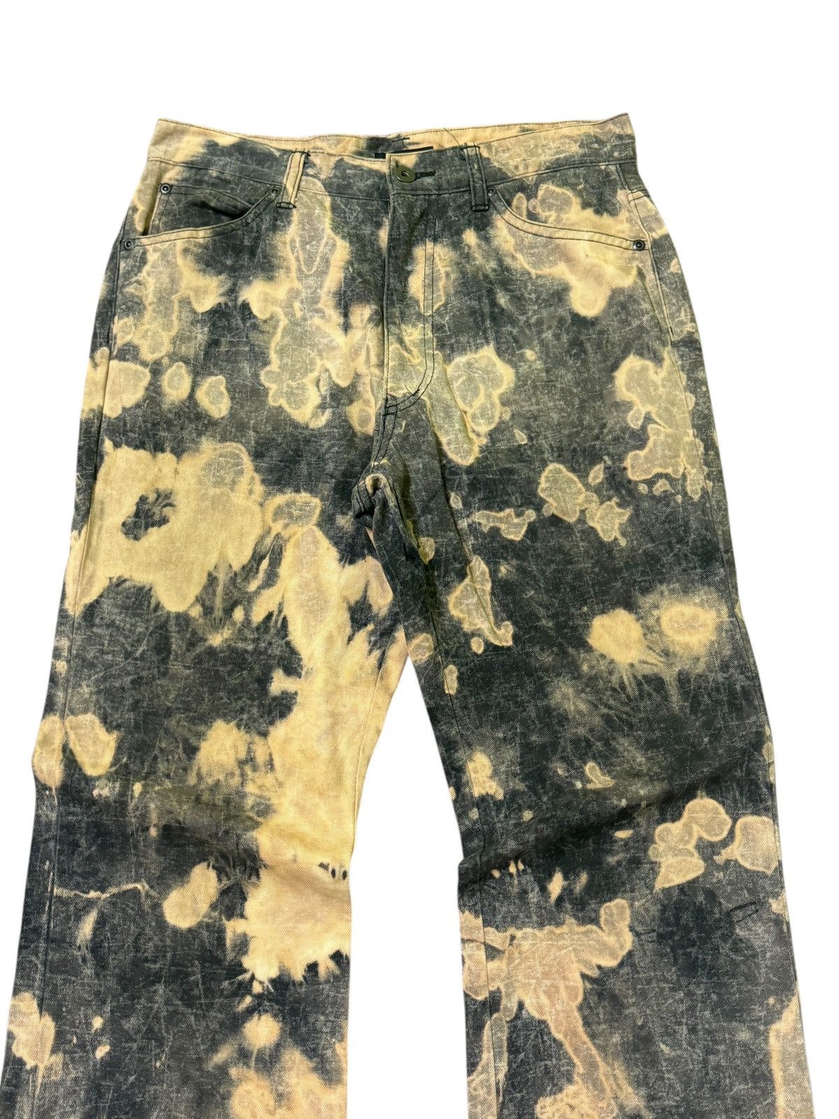 Issey Miyake Flare MCAPACHE Acid Wash Smoked Style Denim Jeans Size US 28 / EU 44 - 3 Thumbnail
