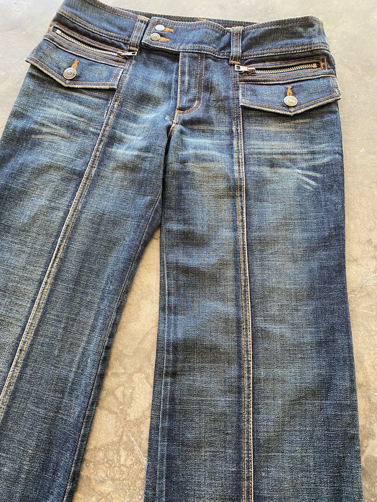 Hysteric Glamour × Japanese Brand Flare Jeans Kumikyoku Low Rise Wide Leg Baggy Size US 30 / EU 46 - 13 Thumbnail