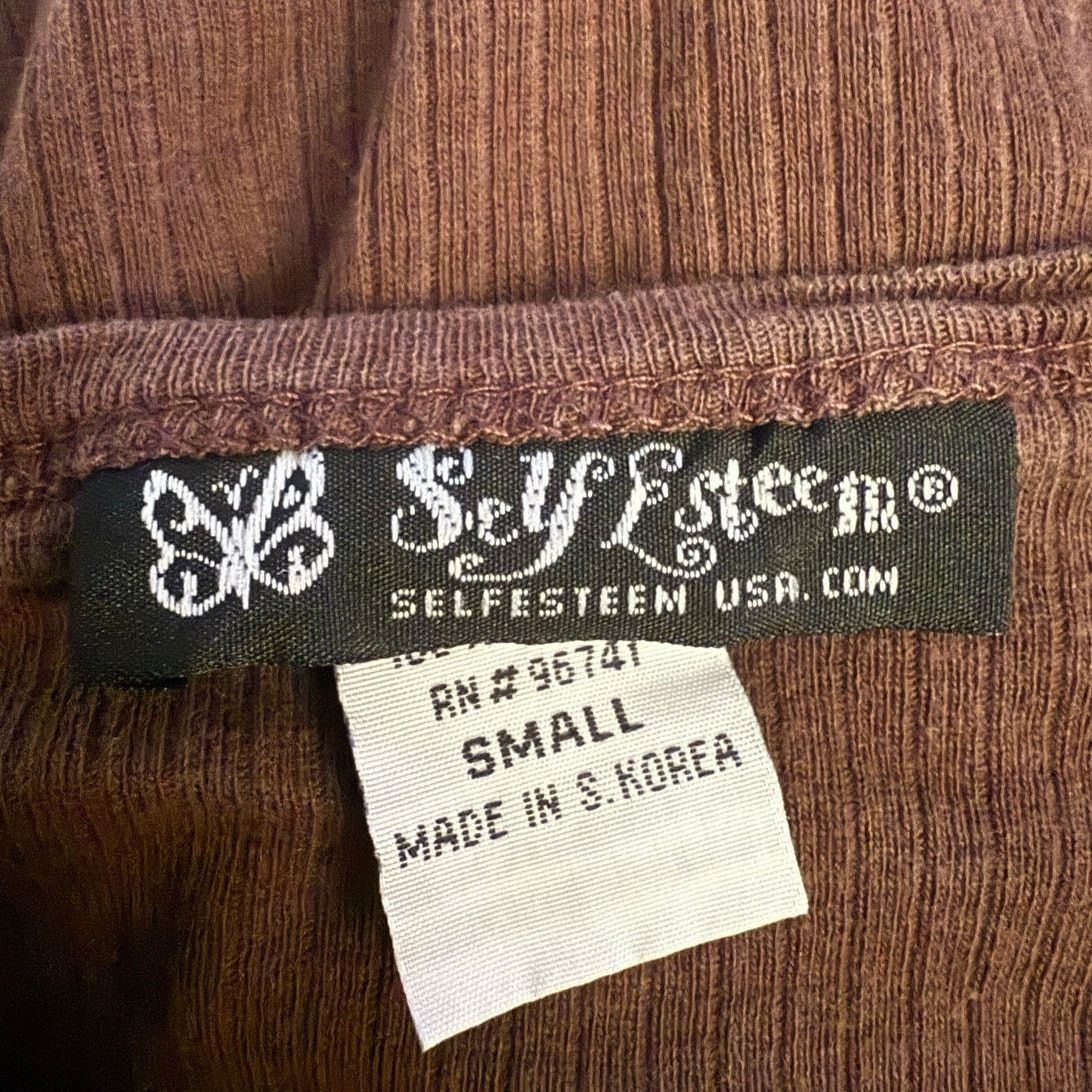 Vintage Self Esteem Brown 90s Mini Scrunch Babydoll Tee Size S / US 4 / IT 40 - 7 Thumbnail