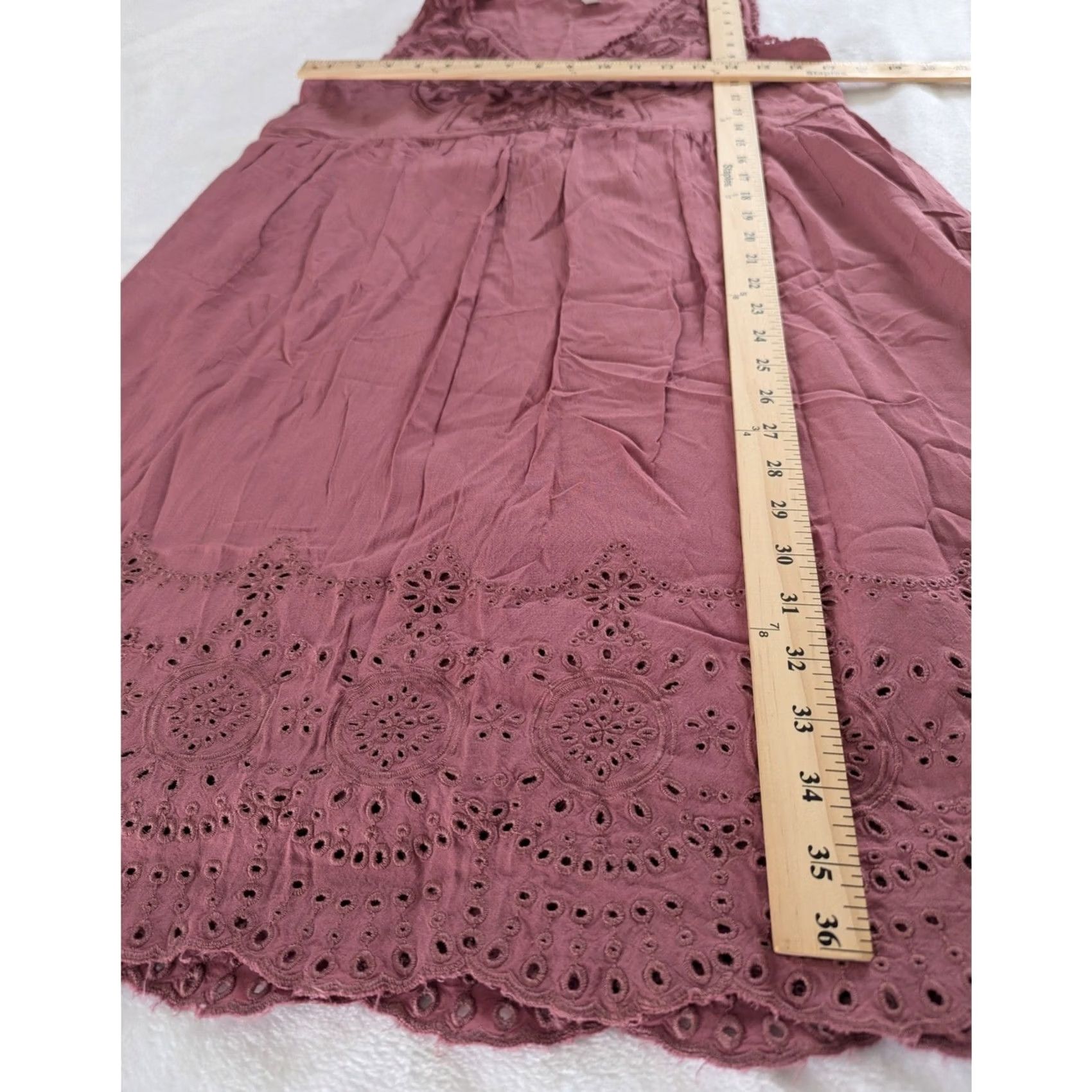 Vintage Knox Rose Embroidered Dress Pink Mauve Sleeveless V-Neck Womens M Size M / US 6-8 / IT 42-44 - 7 Thumbnail