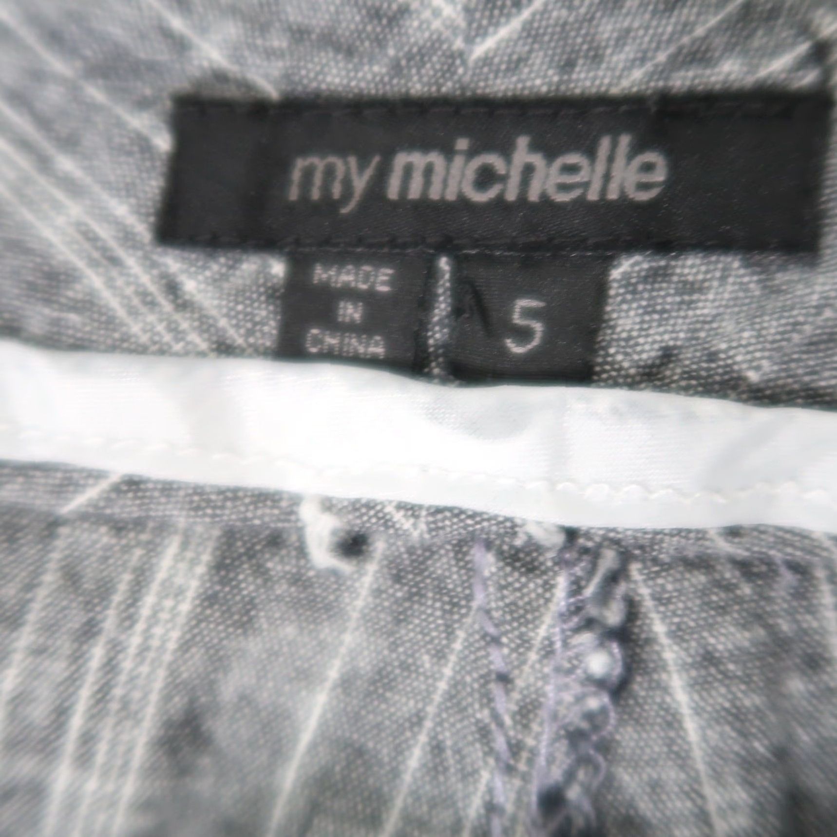 Vintage VINTAGE My Michelle Pants Flared Low Rise Pinstripe Grey White 30" Inseam S 5 Linen Cotton Women Size 28" / US 6 / IT 42 - 4 Thumbnail
