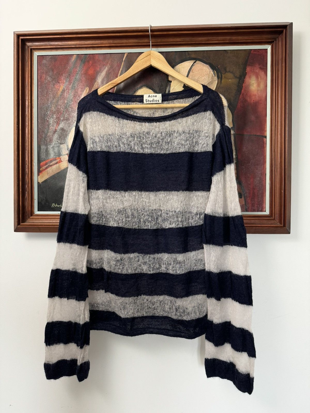 Acne Studios Acne Studios Mohair Sweater Knit Stripes Oversize Designer Size M / US 6-8 / IT 42-44 - 1 Thumbnail