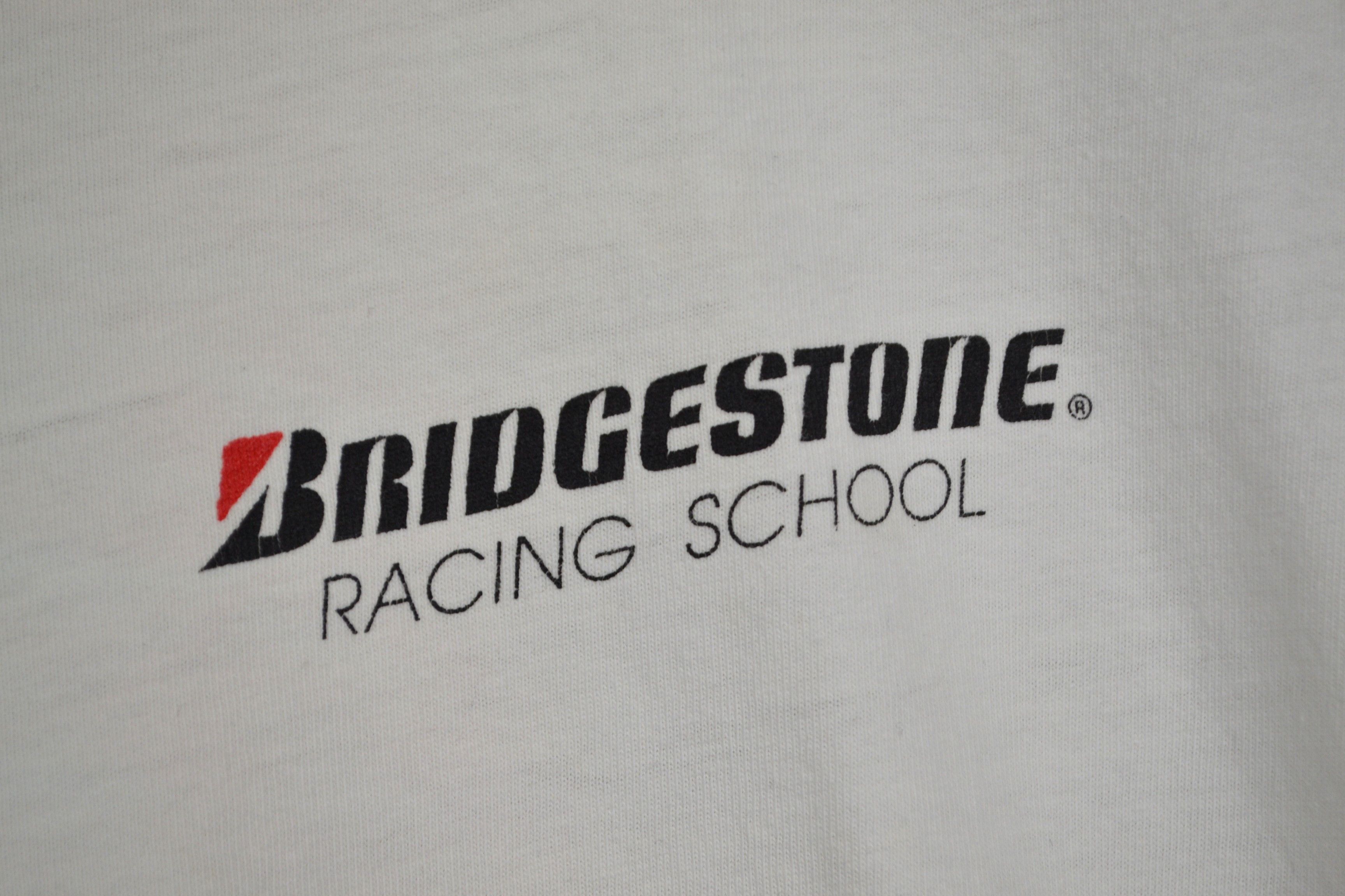 Vintage Bridgestone Racing School L USA Vintage 1990s White T-shirt Size US L / EU 52-54 / 3 - 3 Thumbnail