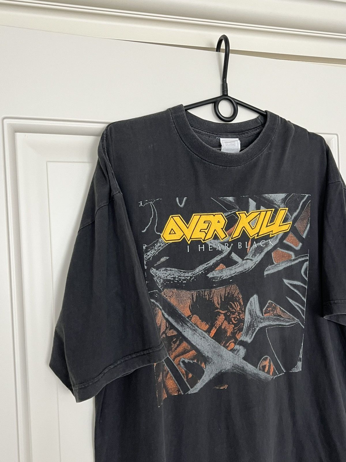 Band Tees Vintage 1993 Overkill I Hear Black T-Shirt Heavy Metal Band Size US XL / EU 56 / 4 - 4 Thumbnail