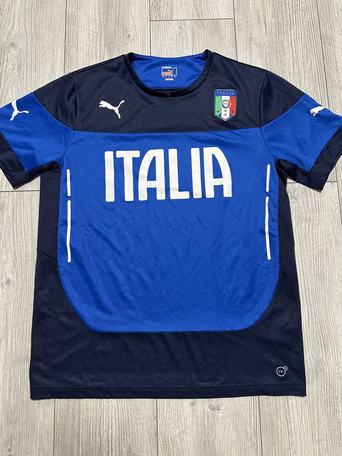 Puma Vintage Puma ITALY 2014/2015 FOOTBALL TRAINING SHIRT JERSEY Size US L / EU 52-54 / 3 - 1 Thumbnail