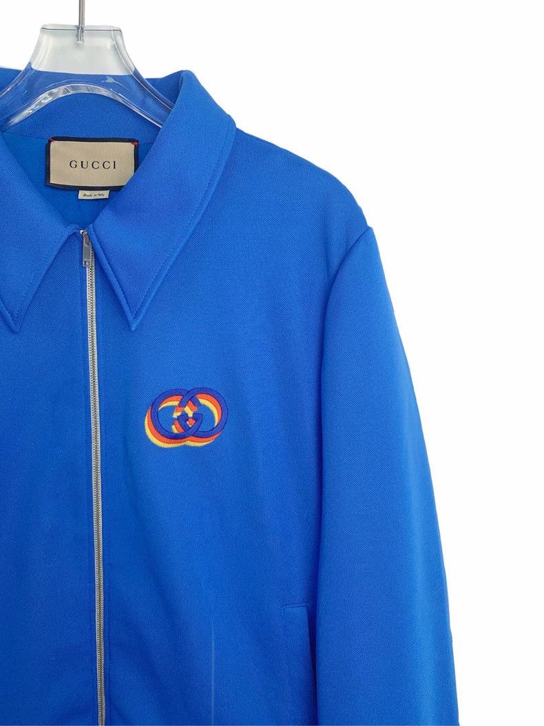Gucci Gucci Blue embroidered logo jacket 2502-Nextarrow Size US XXL / EU 58 / 5 - 4 Thumbnail