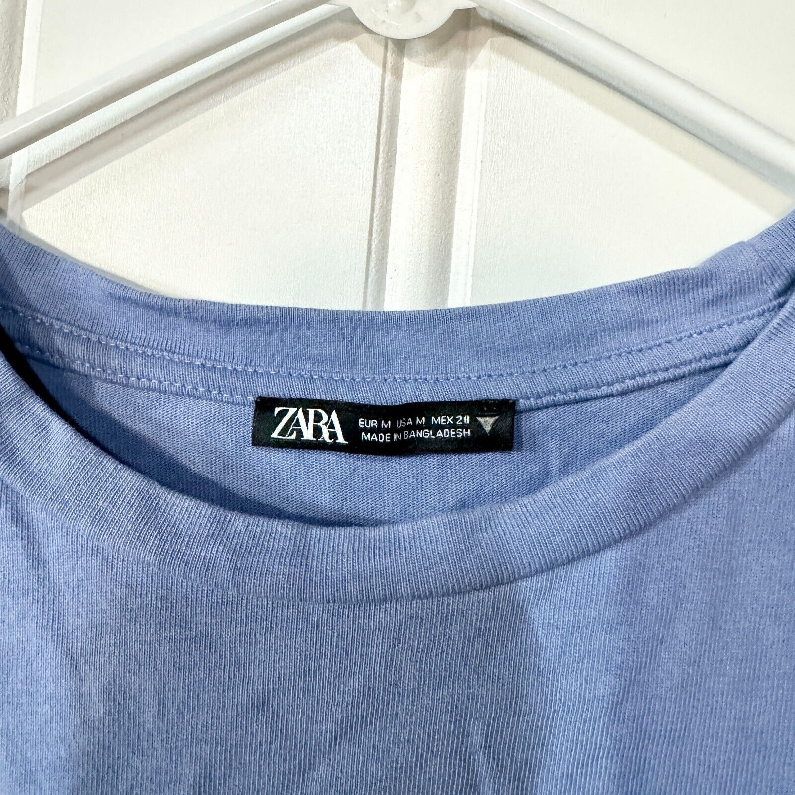 Zara Zara Padded Shoulder Crewneck Cotton Blue Tunic Dress Medium Size M / US 6-8 / IT 42-44 - 3 Thumbnail