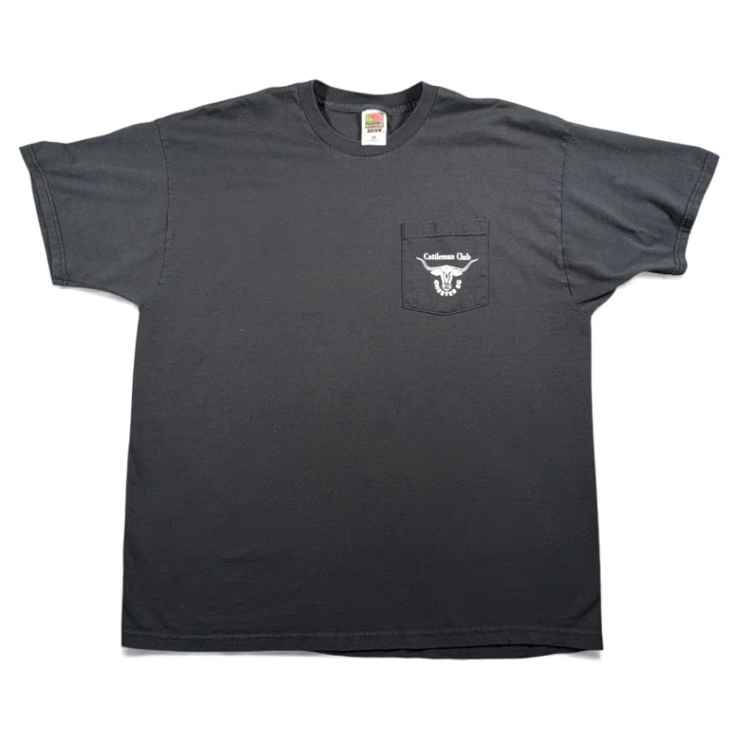 Fruit Of The Loom VINTAGE Fruit of the Loom Cattleman Club Shirt Adult XL Black Pocket 90s Texas Longhorn Mens Size US XL / EU 56 / 4 - 2 Thumbnail