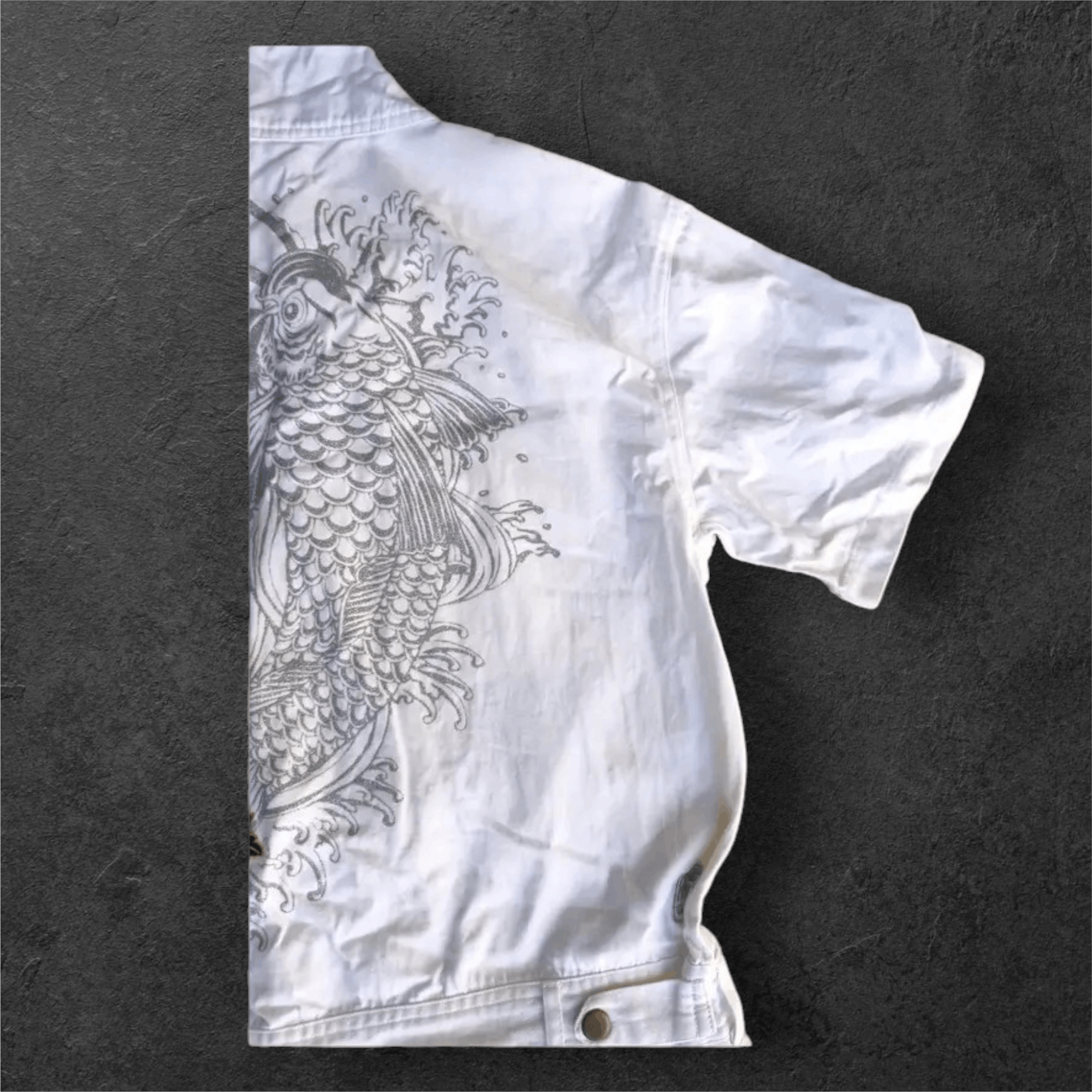 Karakuri Tamashii Karakuri Tamashi Koi Fish Embroidery Dirty Overalls Size US 32 / EU 48 - 4 Thumbnail