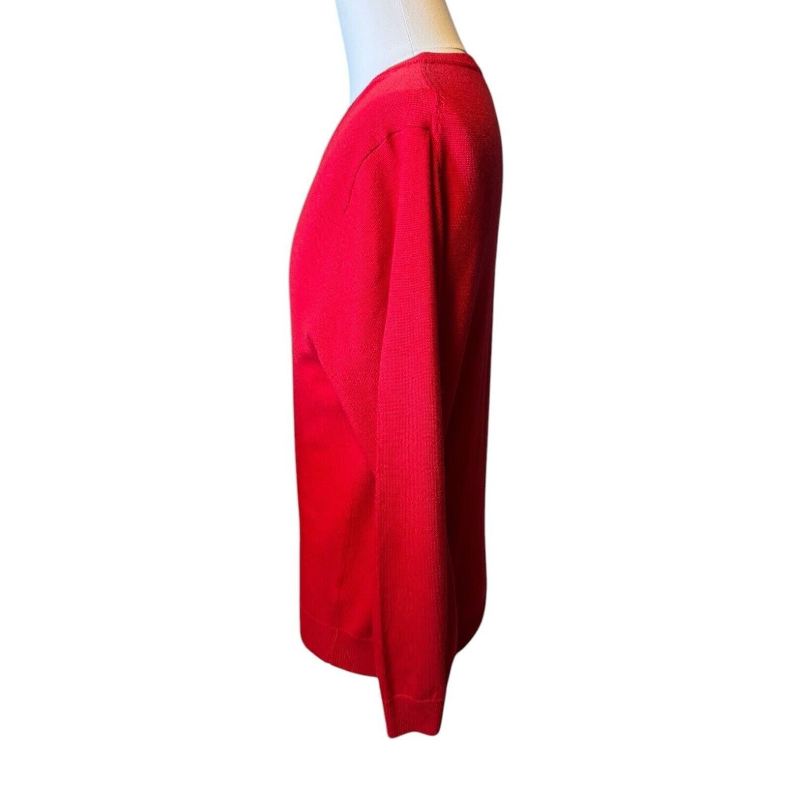 Turnbury Turnbury Merino Wool Men's Long Sleeve Sweater Red V-Neck Size US M / EU 48-50 / 2 - 4 Thumbnail