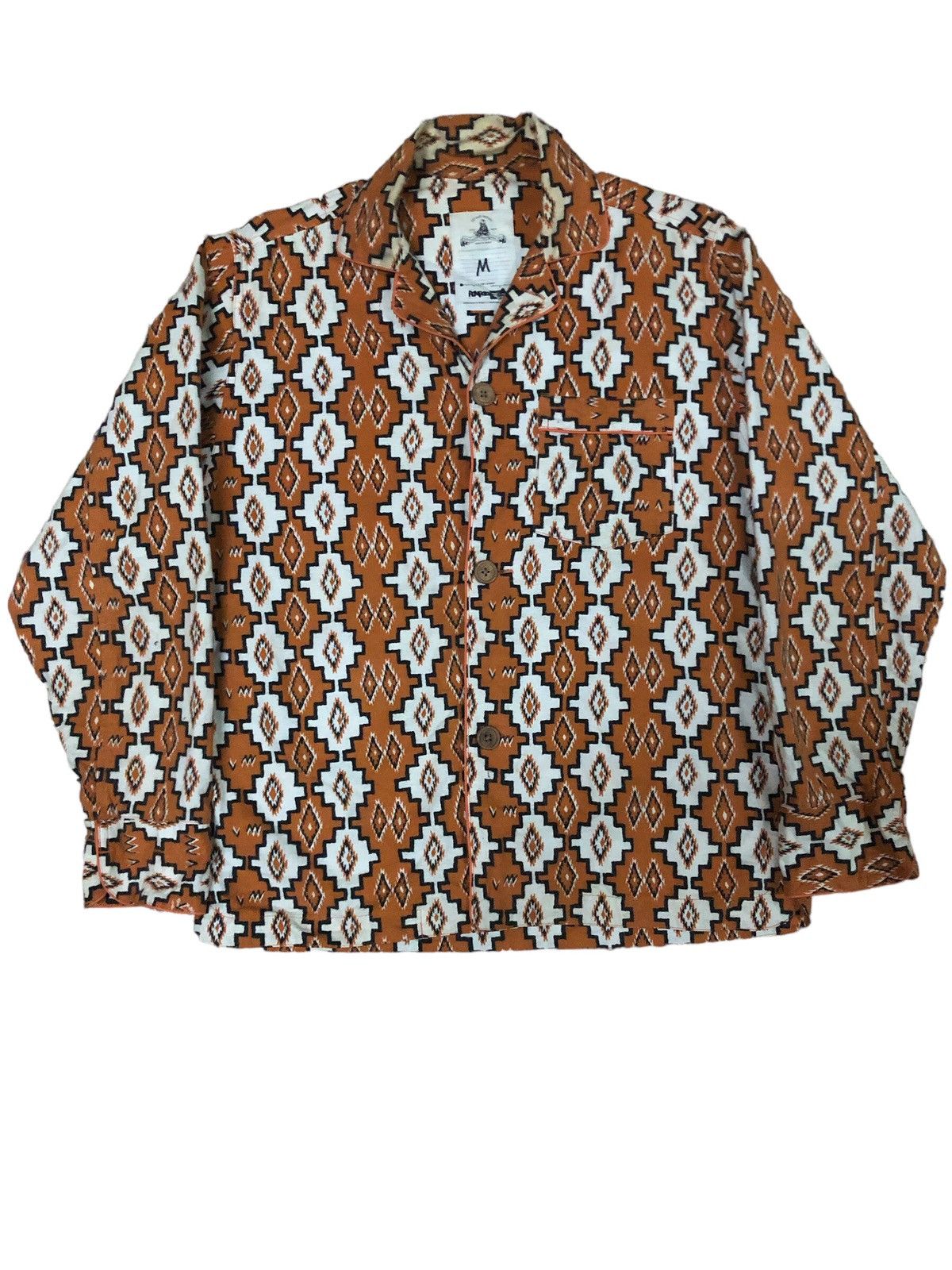 Japanese Brand 3D Soft Texture Romp native aztec button Ups Shirt Size US M / EU 48-50 / 2 - 1 Thumbnail