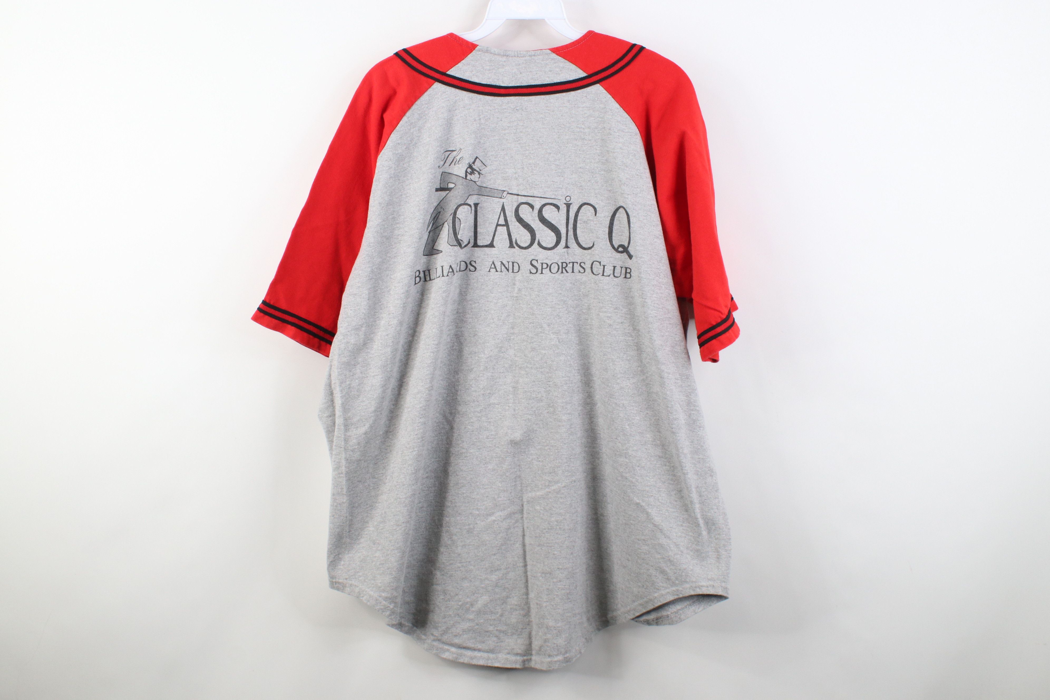 Vintage Vintage 90s Q Billiards Sports Club Baseball Jersey Gray USA Size US L / EU 52-54 / 3 - 12 Thumbnail