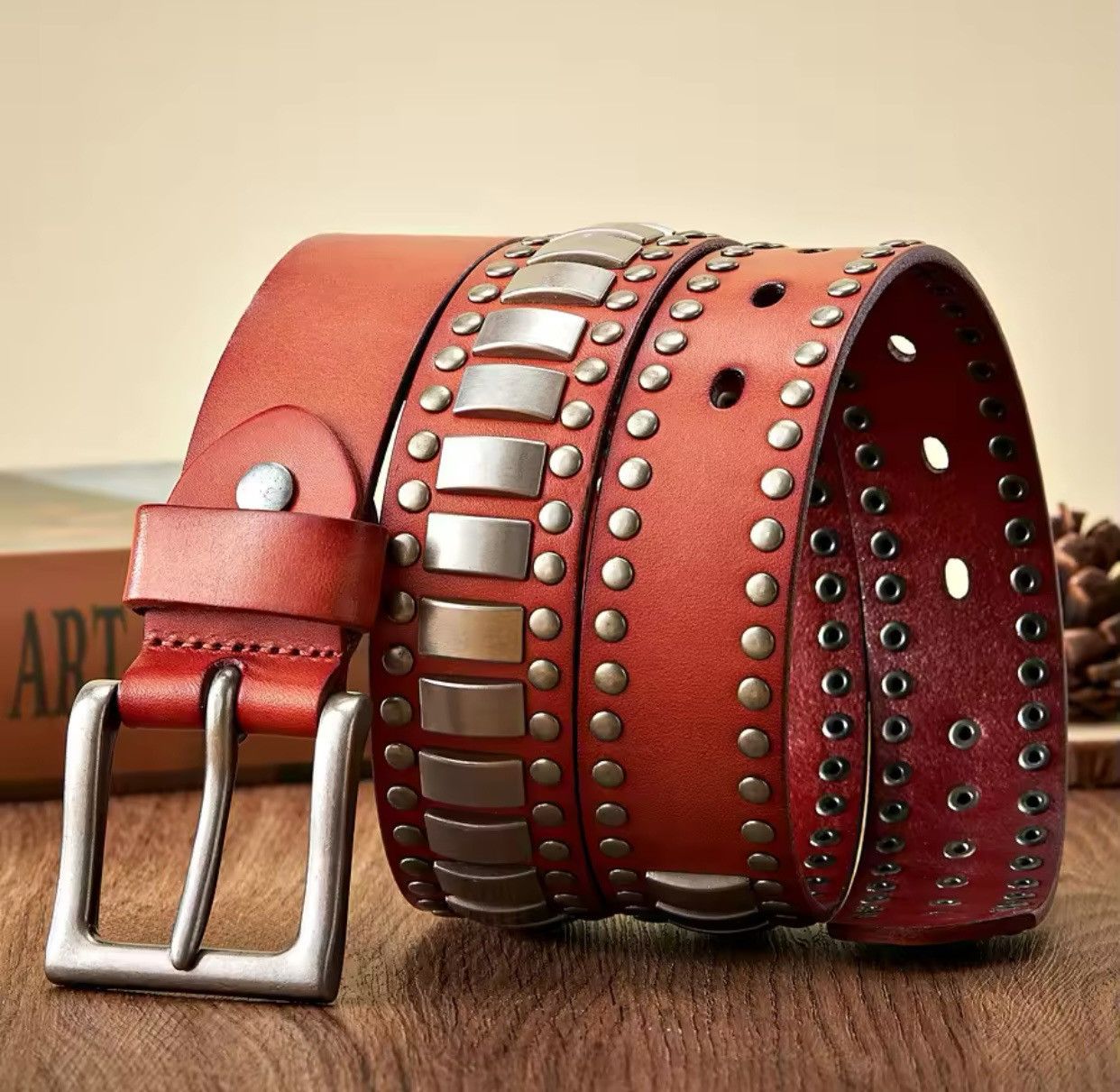 Genuine Leather × Japanese Brand Genuine Leather Metal Pin Buckle Men Belt Size ONE SIZE - 2 Thumbnail