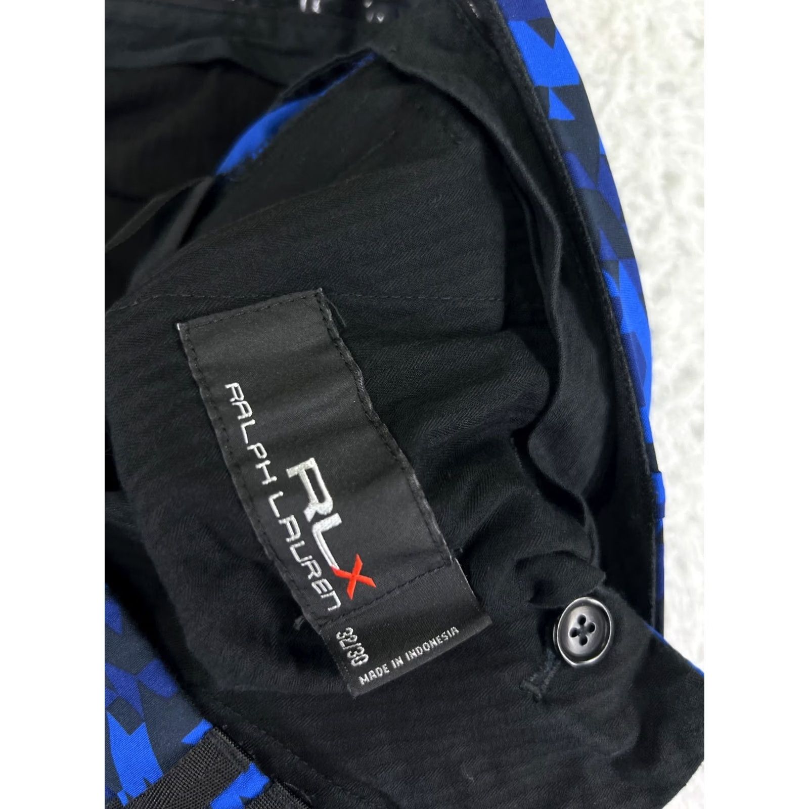 Under Armour Ralph Lauren RLX Pants Mens 32 Blue Crazy Triangle Pattern Golf Golfer Daly Poly Size US 32 / EU 48 - 3 Thumbnail