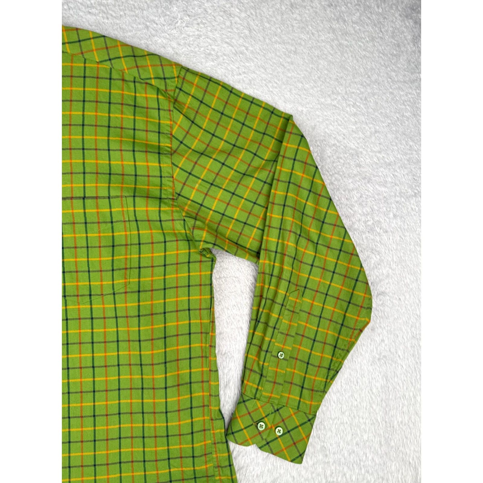 Tommy Hilfiger Tommy Hilfiger Shirt Adult Medium Green Plaid Flannel Long Sleeve Button-Up Pocket Mens Size US M / EU 48-50 / 2 - 2 Thumbnail