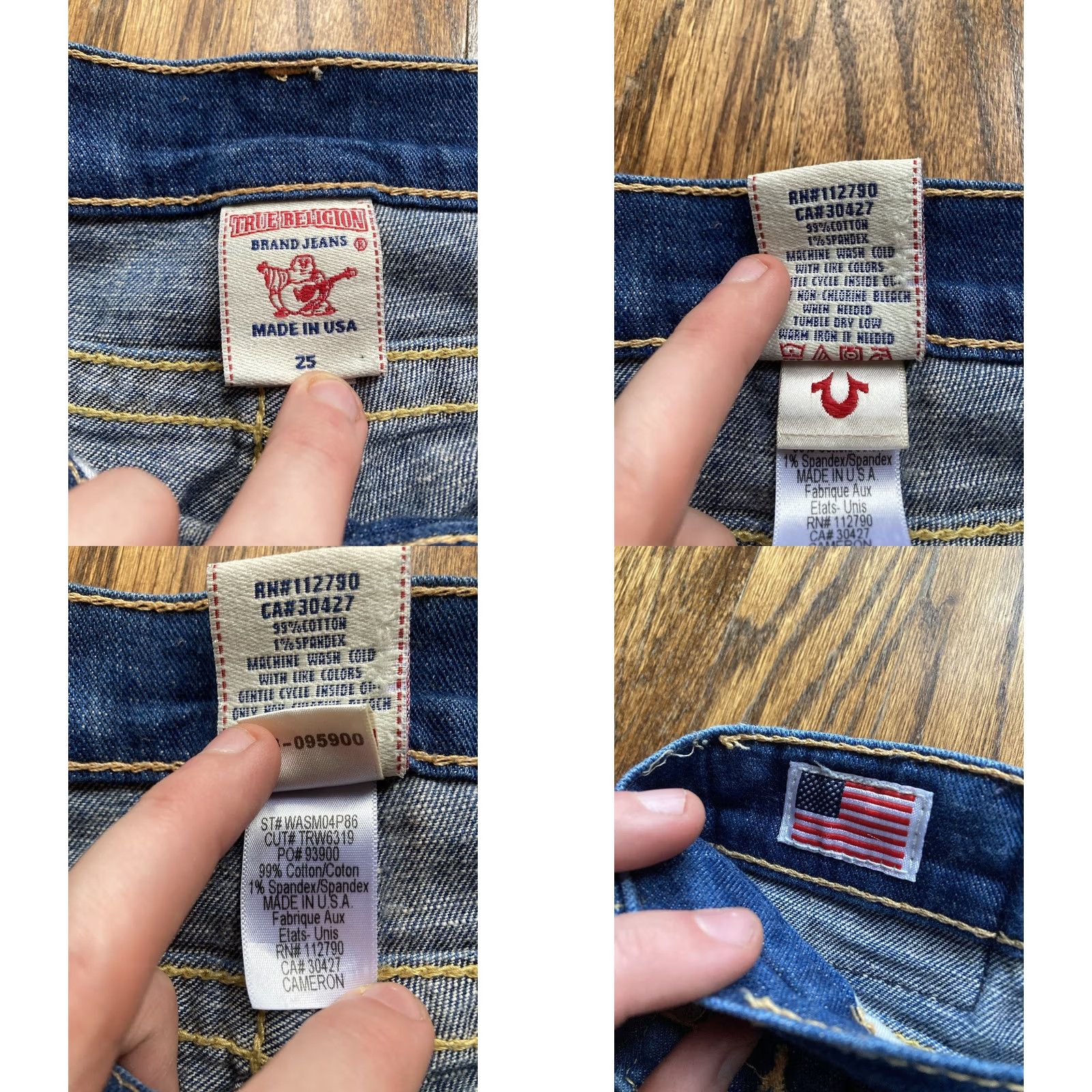 True Religion True Religion Jeans Womens 25 Cameron Lady Godiva Stretch Button Fly Flap Pocket Denim Blue Pocket Embroidered Belt Loops Y2K Regular Womens Size 42" / US 20 - 8 Thumbnail