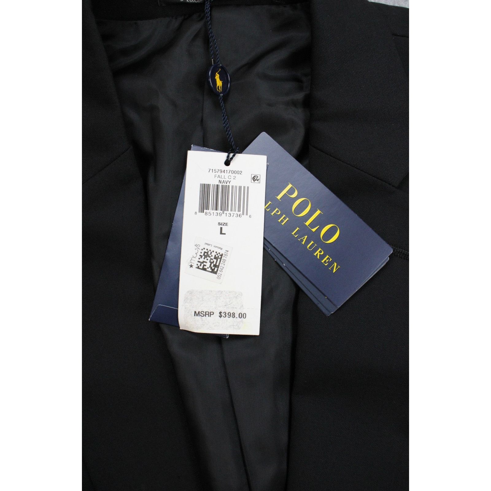 Lauren Ralph Lauren Lauren Ralph Lauren Blazer Mens 42L Black Wool Blend Size 42L - 10 Thumbnail