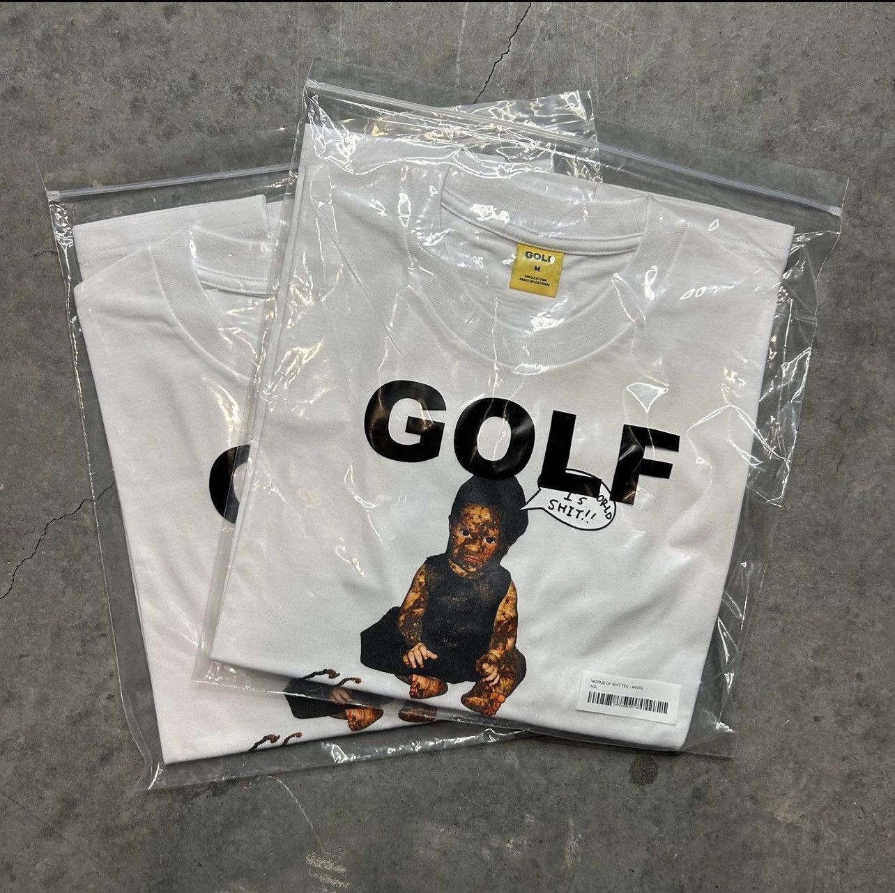 Golf Wang 1 WORLD OF SH*T TEE (SIZE M) (WHITE) - GOLF WANG Size US XL / EU 56 / 4 - 2 Thumbnail