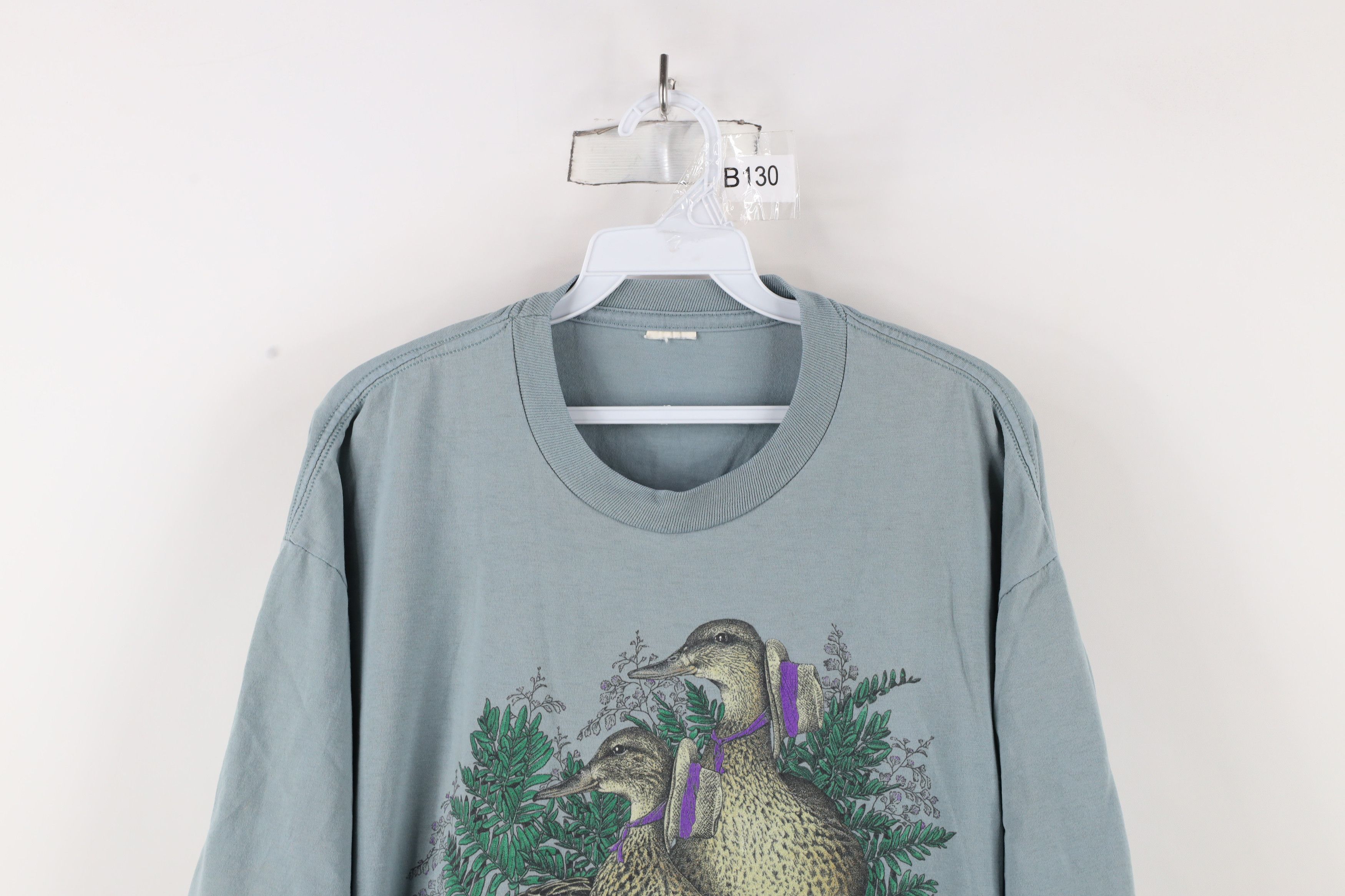 Vintage Vintage 90s Streetwear Nature Duck Garden T-Shirt Steel Blue Size XL / US 12-14 / IT 48-50 - 2 Thumbnail