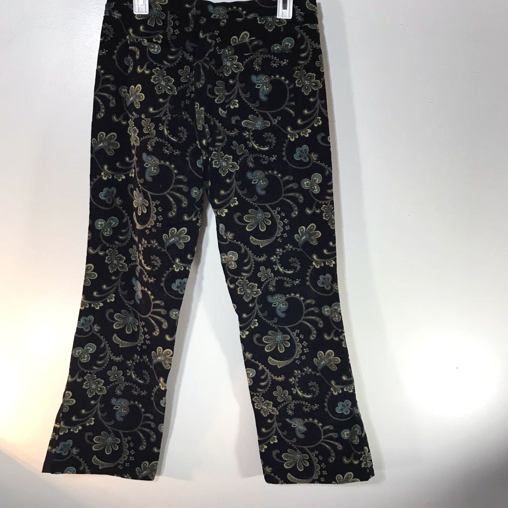 Velvet VINTAGE Windridge Cheryl Nash Black Paisley Velvet Wide-Leg Pants Womens Size 10 Size 32" / US 10 / IT 46 - 3 Thumbnail