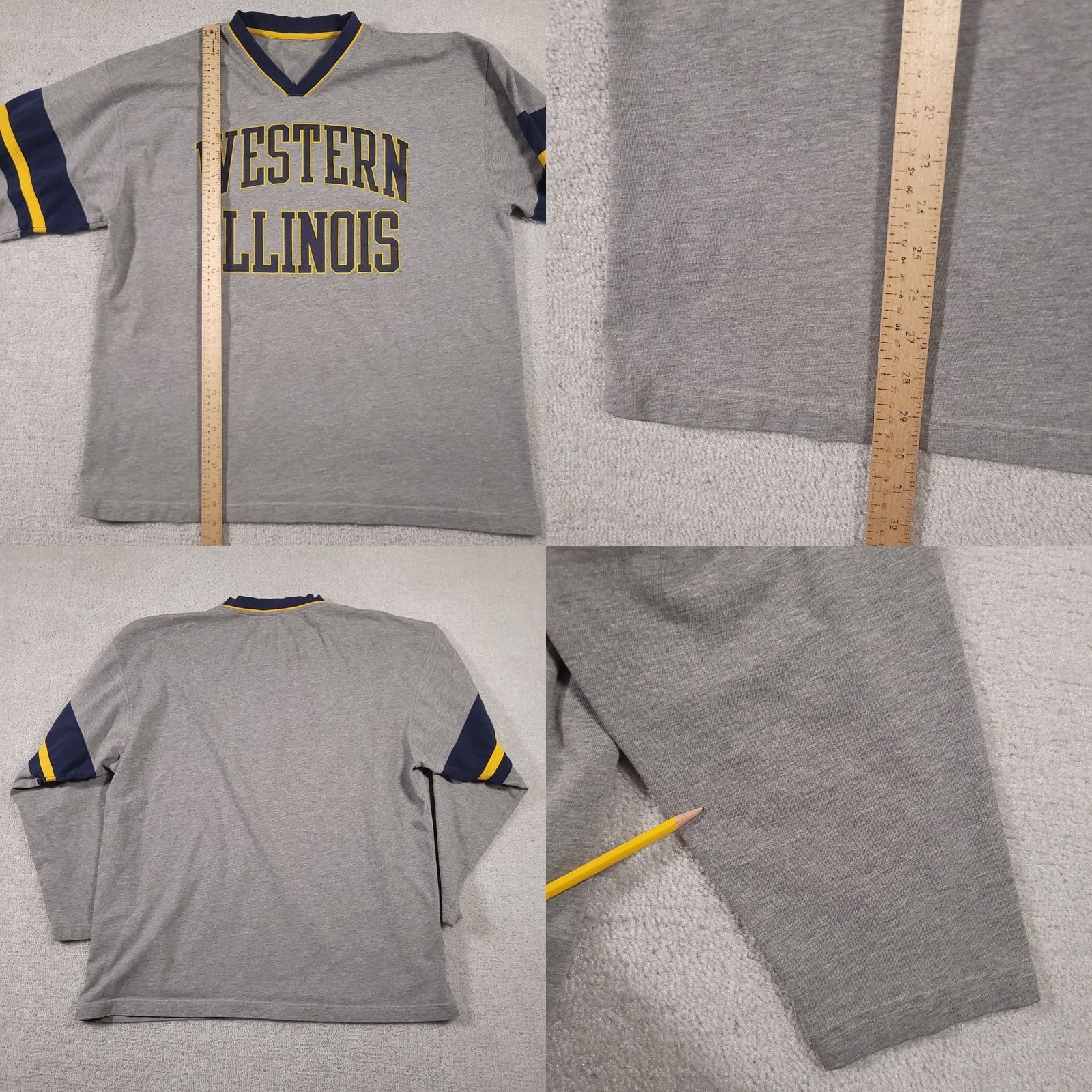 Vintage VINTAGE Western Ilinois V Neck Long Sleeve Shirt Mens Size 2XL Gray Sport Heavy Size US XXL / EU 58 / 5 - 8 Thumbnail