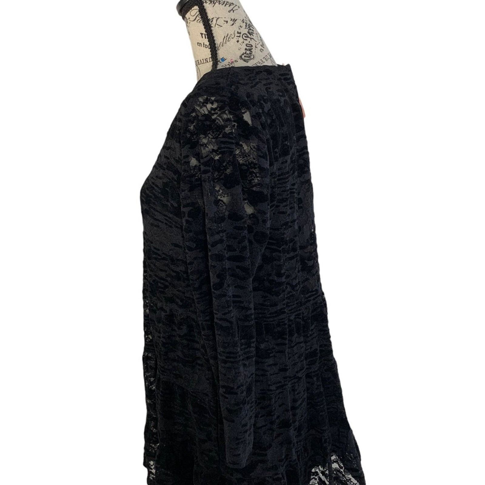 American Rag American Rag Women 's XL Top Black Retro Lace 3/4 Sleeve Size XL / US 12-14 / IT 48-50 - 5 Thumbnail