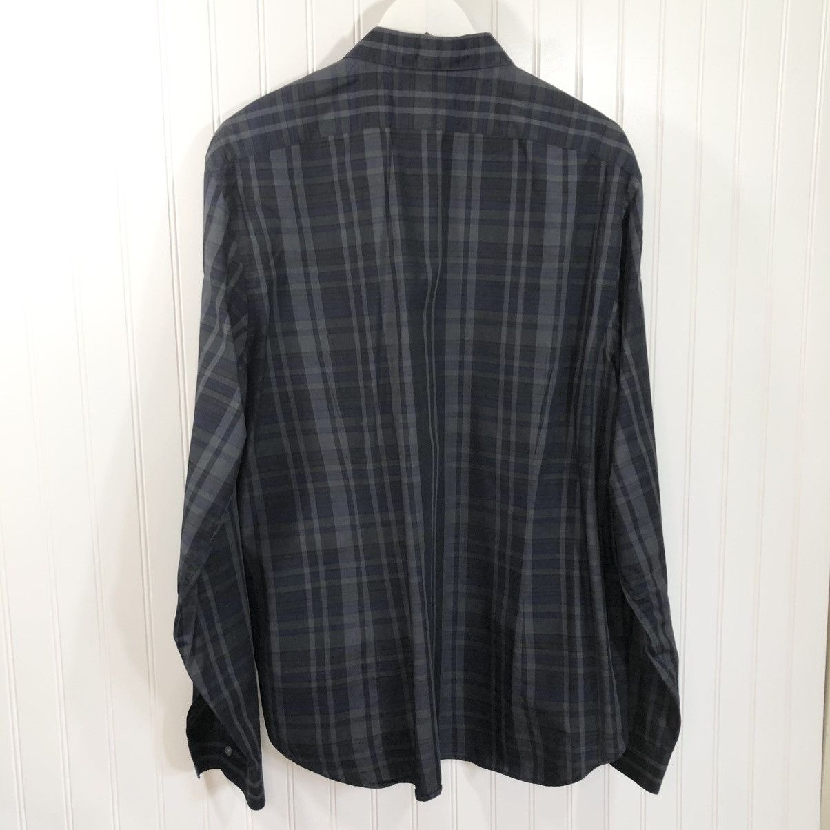 John Varvatos John Varvatos Plaid Slim Dress Shirt Grey XXL Size US XXL / EU 58 / 5 - 3 Thumbnail