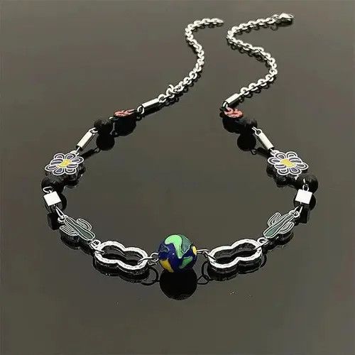 Jewelry Charm Necklace Cactus Chain Jewelry World Art Classic Flame Size ONE SIZE - 3 Thumbnail