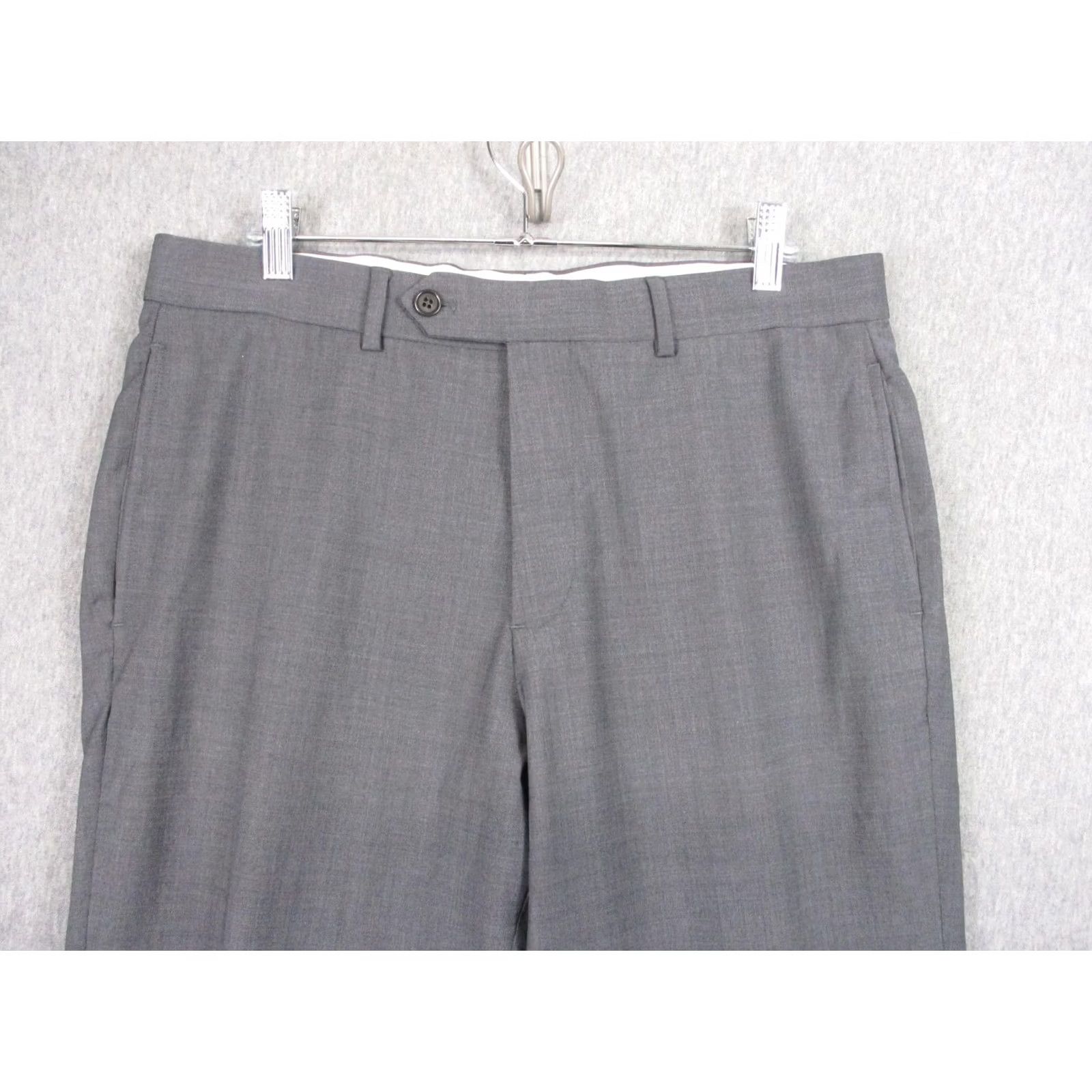 Brooks Brothers Brooks Brothers Dress Pants Mens W35/L32 Gray Wool Stretch Flat Front Regent Fit Business Formal Wedding Size US 35 - 2 Thumbnail