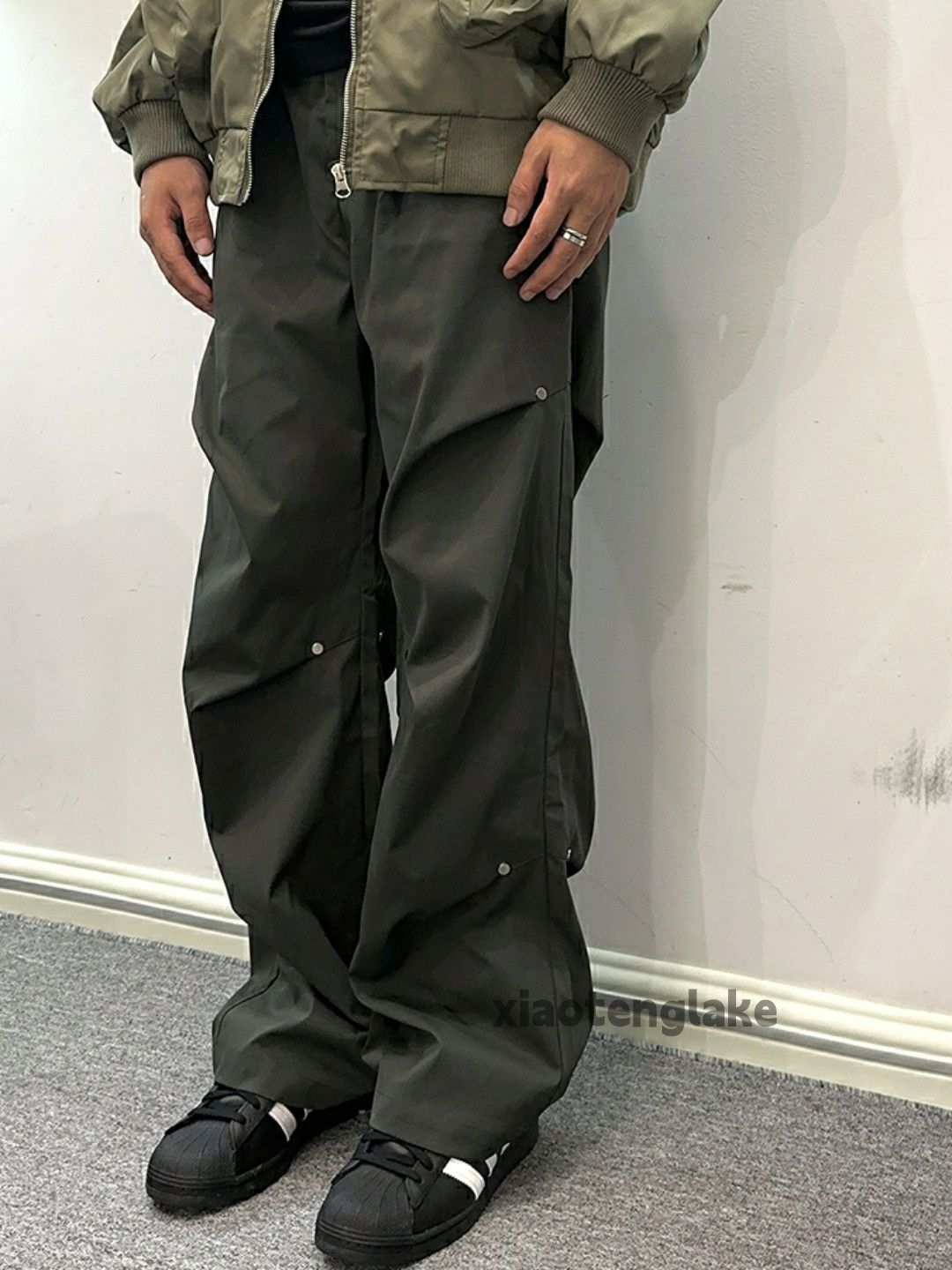 utility pleated outdoor sports loose yuppie pants