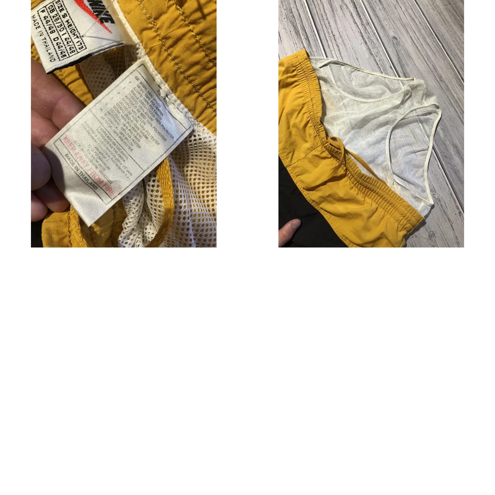 Nike VINTAGE Nike Nylon Shorts 90s Big Logo Swoosh Drill Men Size S Yellow Size US 29 - 8 Thumbnail