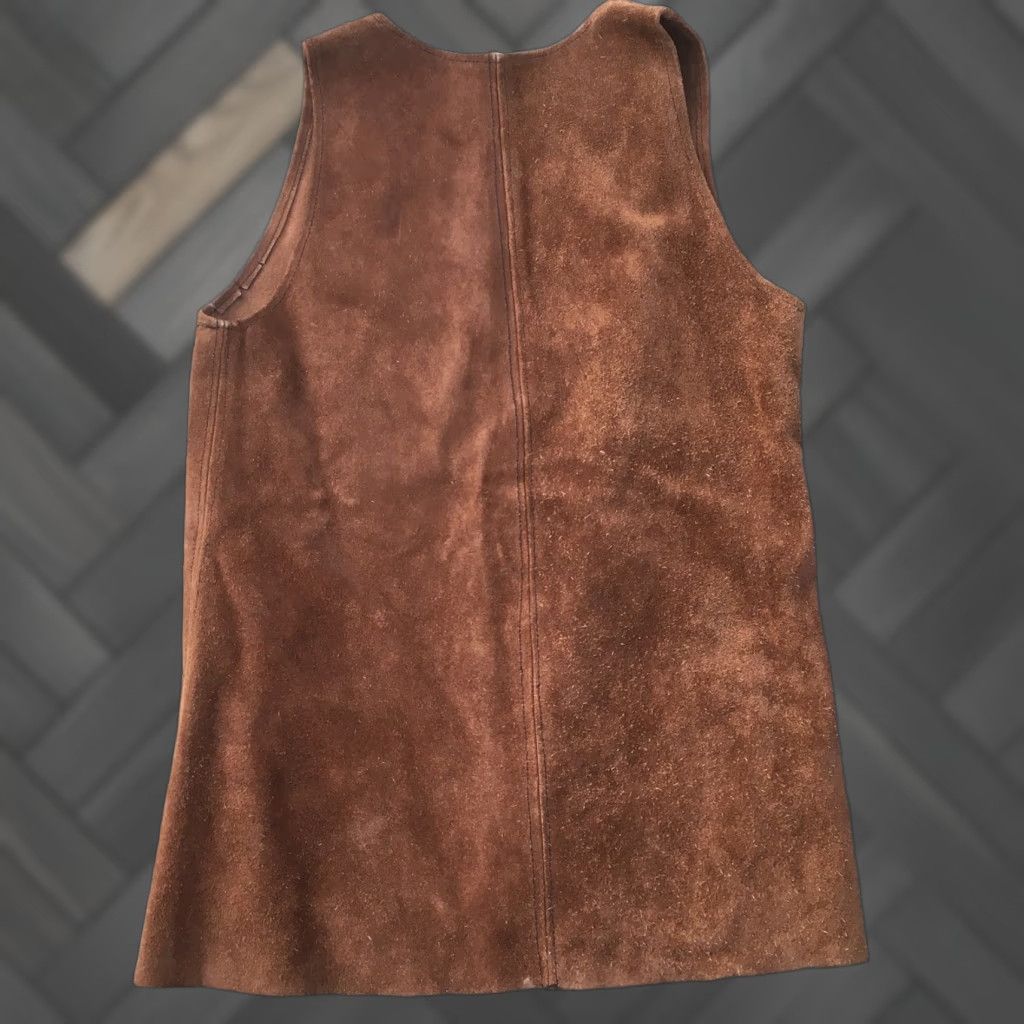 Vintage VINTAGE Georgetown Leather Washington DC Suede Vest Hippie Boho Festival S M Leather Vest Brown Suede Vest Mens Womens Boys Girls 1960s 1970s Size S / US 4 / IT 40 - 1 Thumbnail