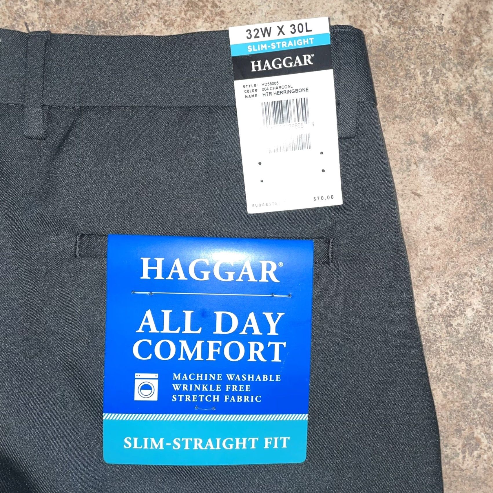 Haggar NWT Haggar Slim Streak Dress Pants Mens 32/30 Slim All Day Comfort Gray Pants Mens Size US 32 / EU 48 - 7 Thumbnail