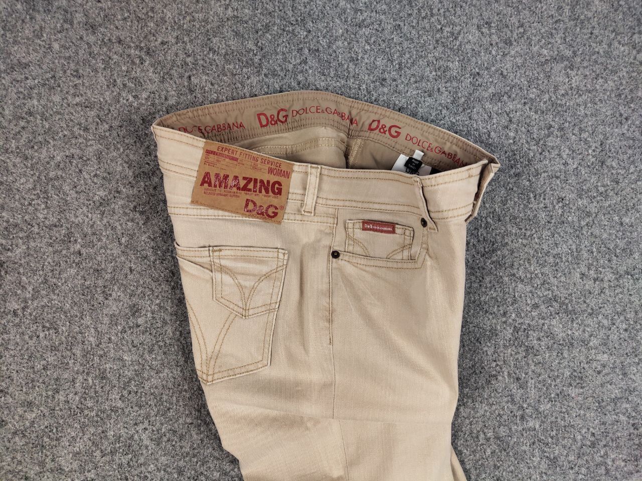 Dolce & Gabbana Vintage 90's Dolce & Gabbana amazing Beige denim tight Jeans Size 30" / US 8 / IT 44 - 16 Thumbnail