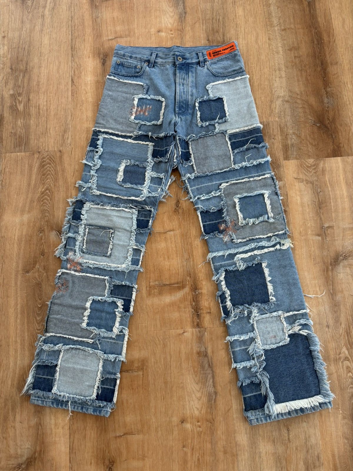 Heron Preston Heron Preston Stitched Patch Denim Jeans size 30 Size US 30 / EU 46 - 1 Thumbnail