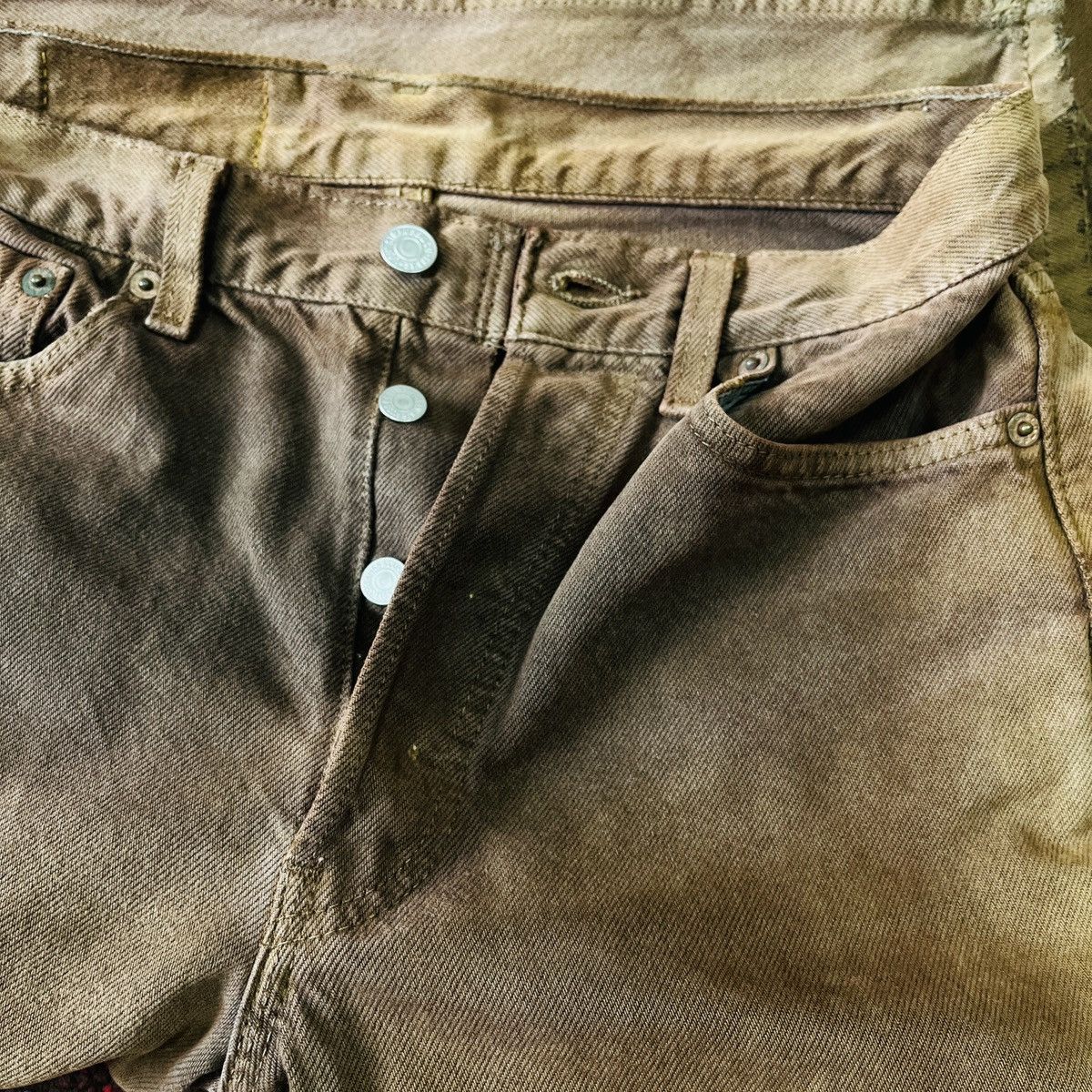 Levi's Vintage Clothing Distressed Vintage Levis 501 Buttonfly Faded Jeans Size US 29 - 14 Thumbnail