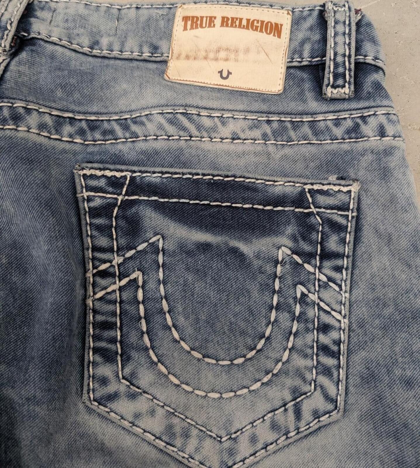 True Religion Y2K True Religion Tapered Fit Washed Blue Denim Jeans Size US 36 / EU 52 - 2 Thumbnail