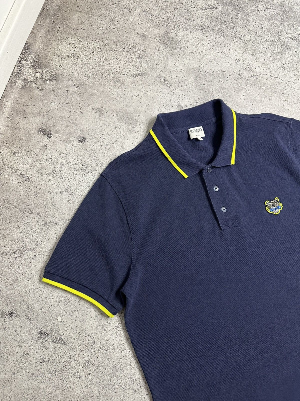 Kenzo Kenzo Paris Embroidered Tiger Logo Polo Shirt Navy Blue Size US L / EU 52-54 / 3 - 4 Thumbnail