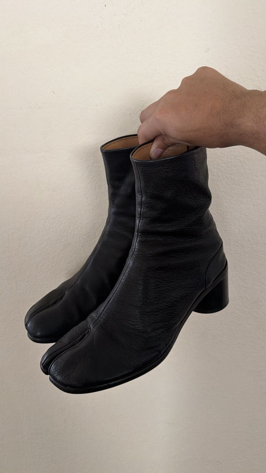 Maison Margiela Black Leather Tabi Boots