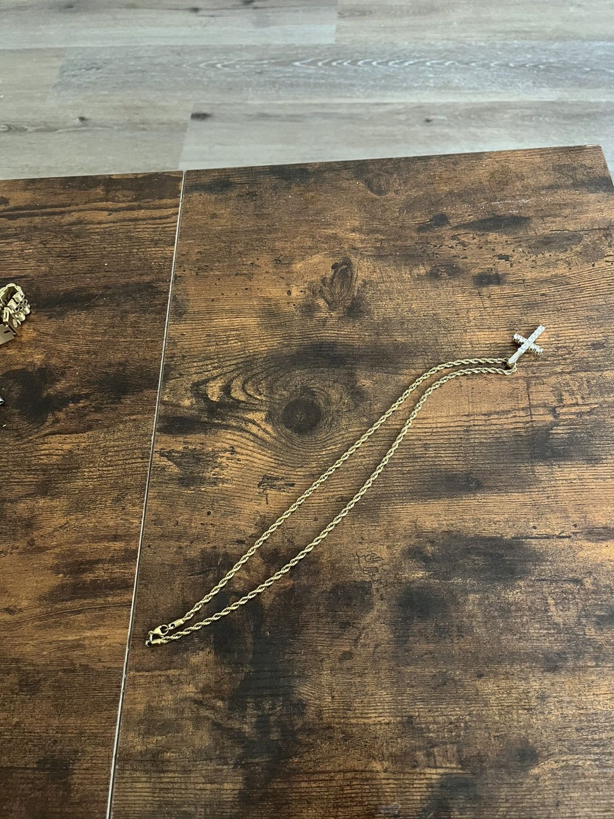 Designer Gold Diamond Cross Chain Size ONE SIZE - 2 Thumbnail
