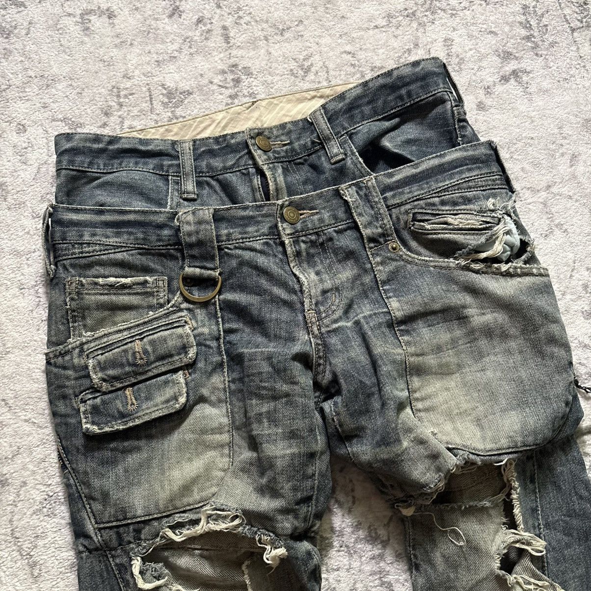 PPFM PPFM Double-Waisted Distressed Denim Blue Jeans | Size S Size US 30 / EU 46 - 5 Thumbnail