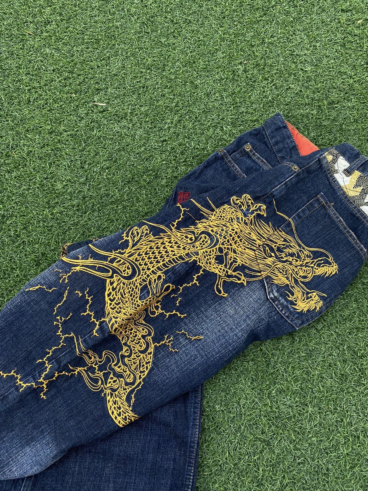 Japanese Brand VINTAGE KARAKURI TAMASHI EMBROIDERY DRAGON 🐉 Size US 36 / EU 52 - 5 Thumbnail