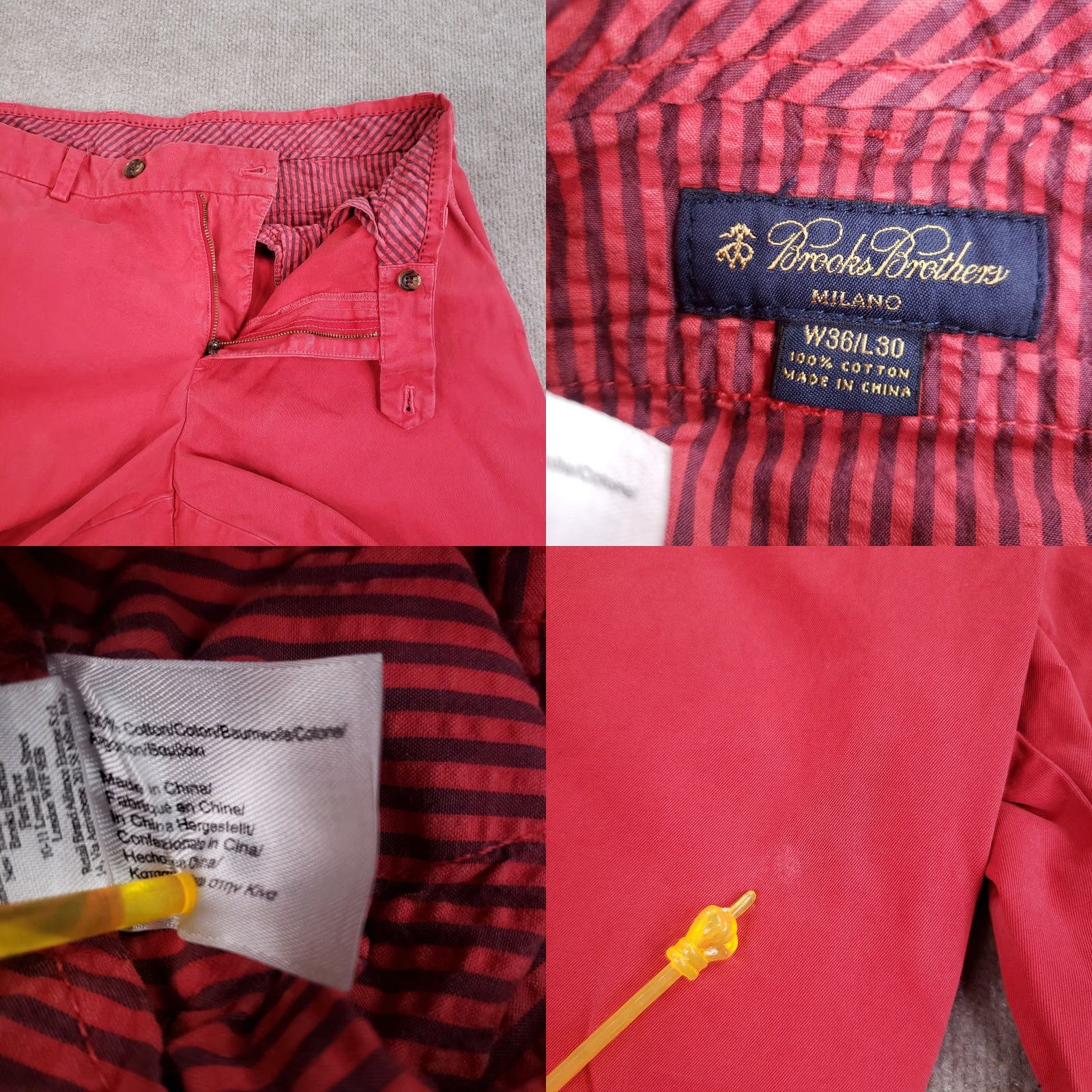 Brooks Brothers Brooks Brothers Chino Pants Mens 36x30 Red Straight Leg Casual Mid Rise Size US 36 / EU 52 - 8 Thumbnail